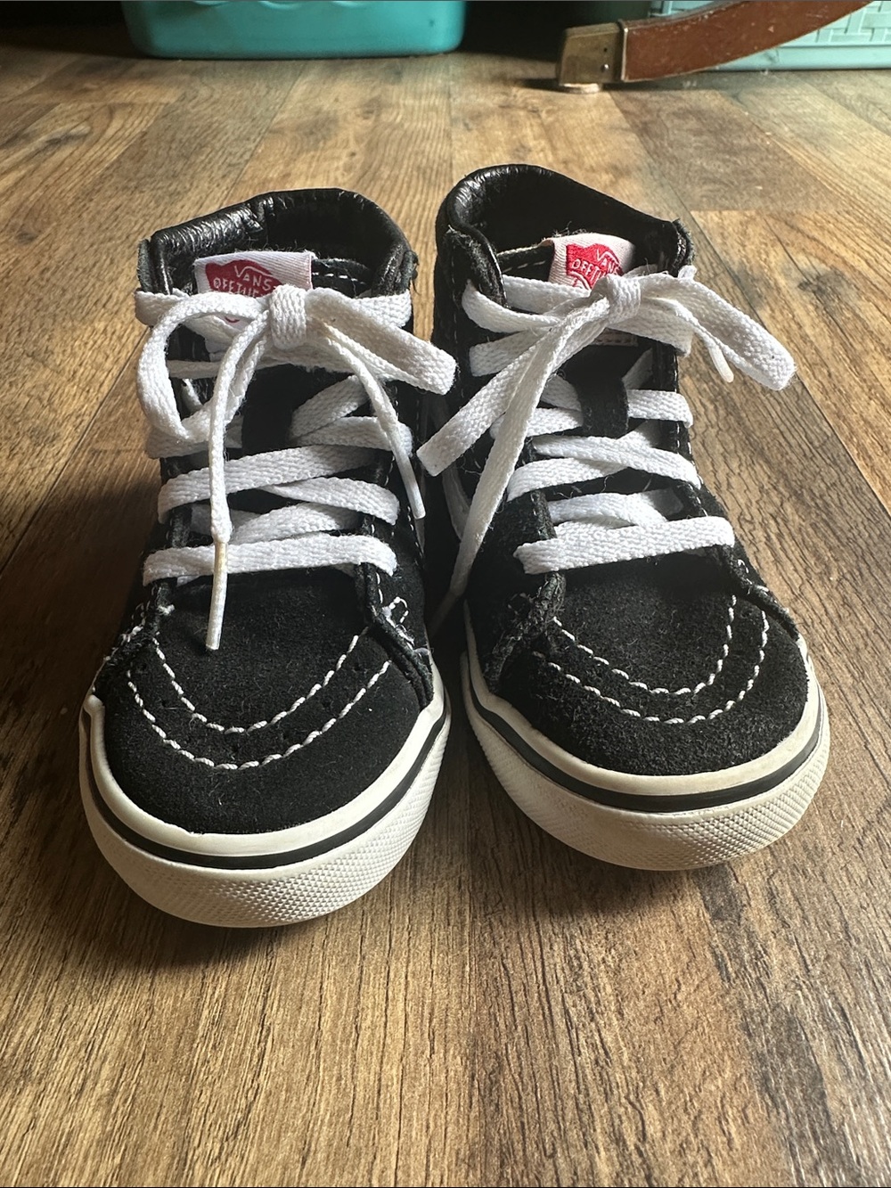 Vans Kids Black and White High-Top Skate Sneakers